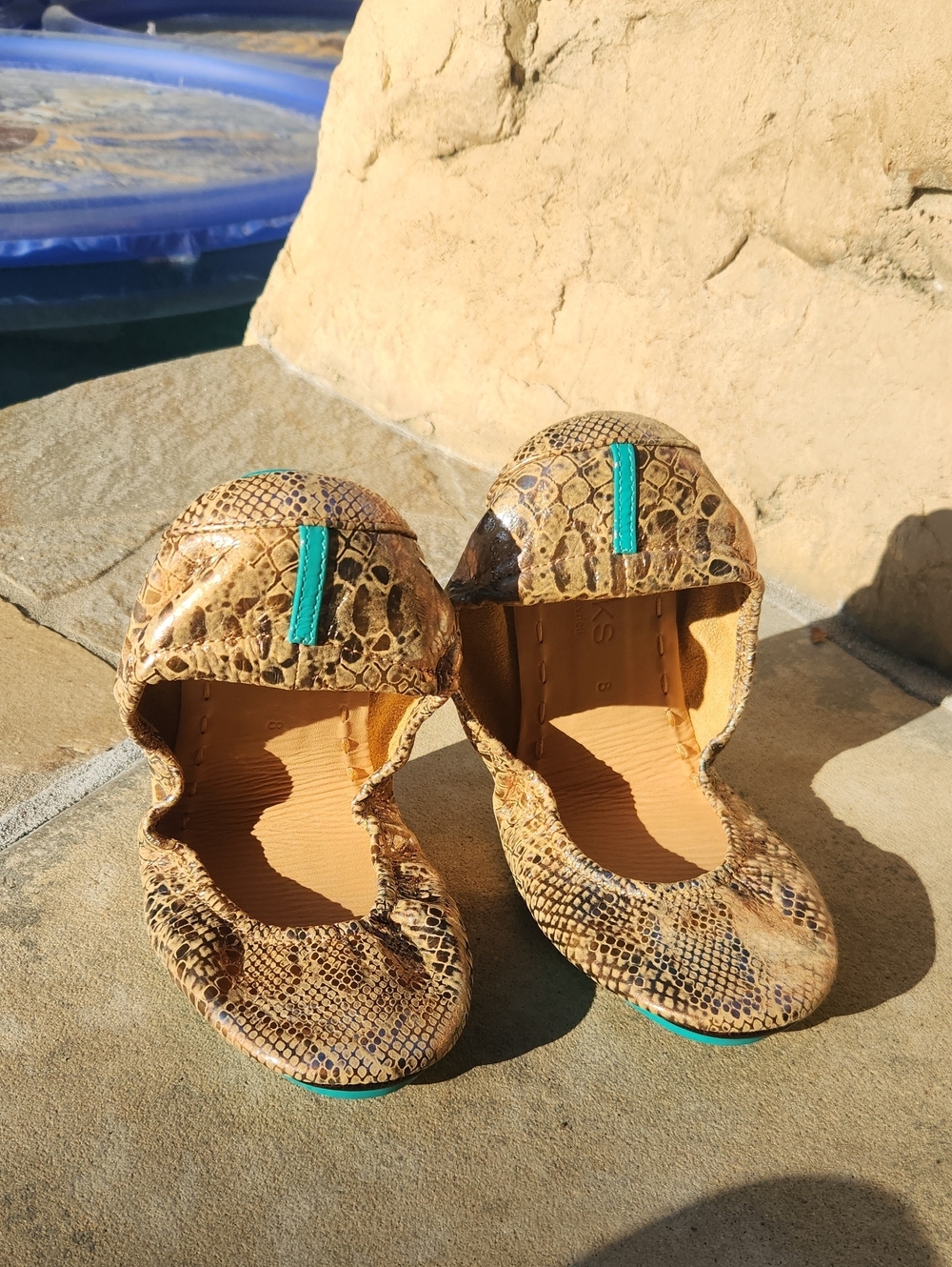 Tieks Copperexes Snake Italian Leather Ballet Flats Shoes Size 8 8.0